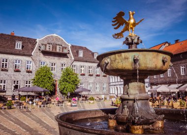 Fountain in Goslar on the market clipart