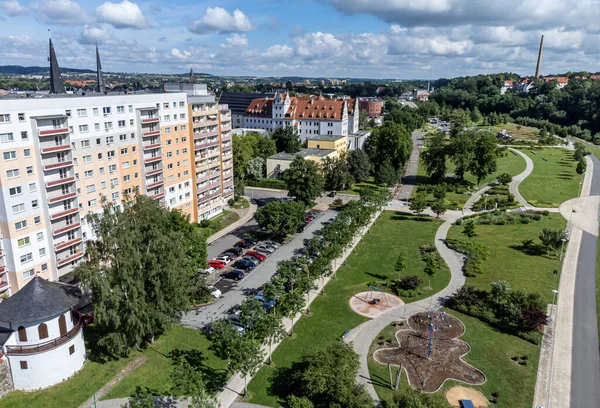 Promenada Mulden Zamkiem Osterstein Zwickau Saksonii — Zdjęcie stockowe