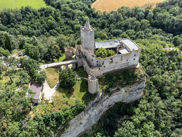 Letecký Pohled Rudelsburg Saalecku — Stock fotografie