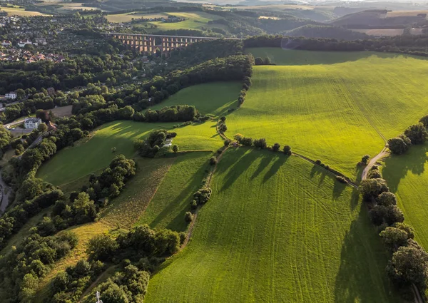 Vogtland的Goeltzschtalbruecke空中景观 — 图库照片