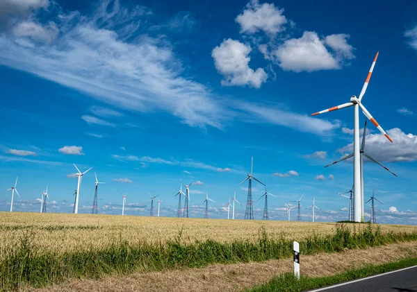 Wind Turbine Wind Farm Summer Field — Stock Photo, Image
