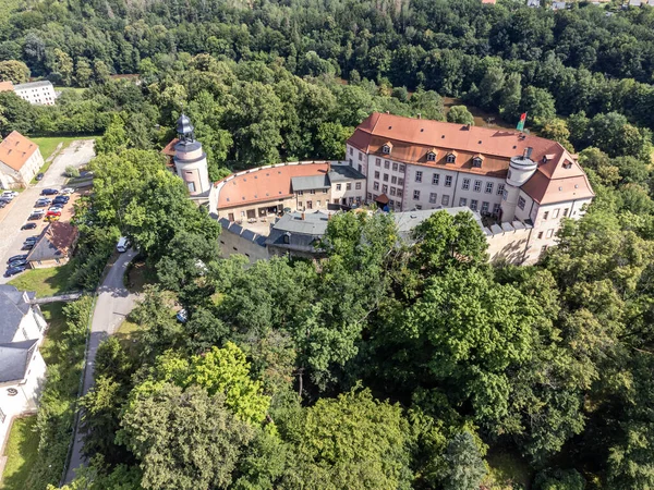 Veduta Aerea Del Castello Wolkenburg Sassonia — Foto Stock