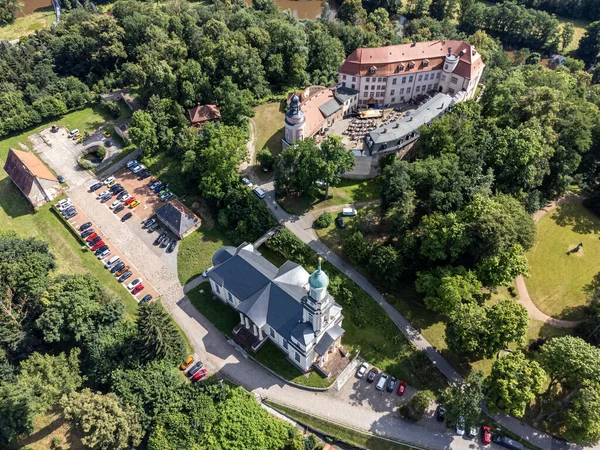 Церква Замок Волькенбург Саксонії Зверху — стокове фото