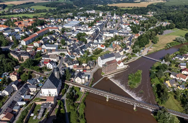 Staden Rochlitz Zwickauer Mulde — Stockfoto