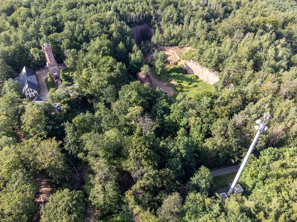 Vista Aérea Del Rochlitzer Berg Sajonia — Foto de Stock