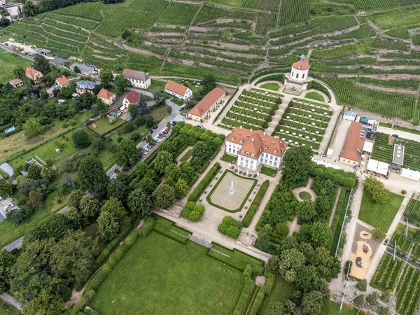 Flygfoto Över Wackerbarth Slott Radebeul Sachsen — Stockfoto