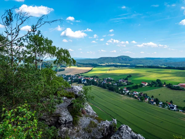 Vista Sobre Saxon Suíça Verão — Fotografia de Stock