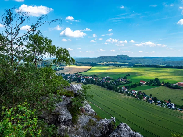 Vista Sobre Suiza Sajona Verano —  Fotos de Stock