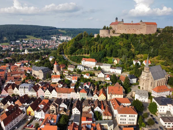 Letecký Pohled Město Kulmbach Plassenburgem Francích — Stock fotografie