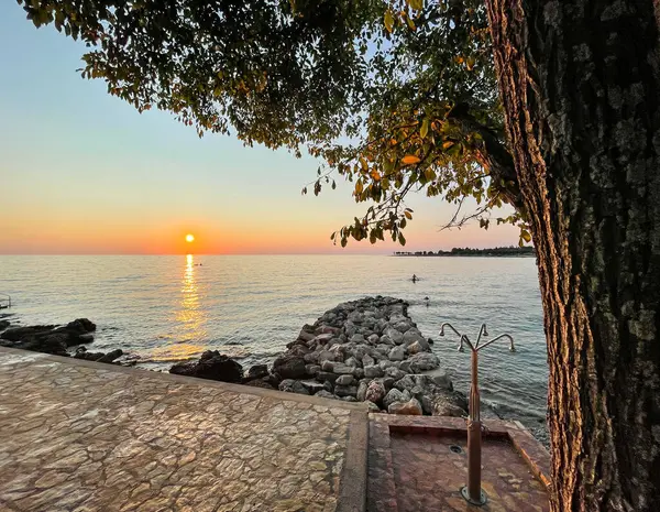 Sunset Beach Umag Croatia — Stock Photo, Image