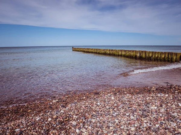 Stenstrand Med Vågbrytare Tyska Östersjön — Stockfoto