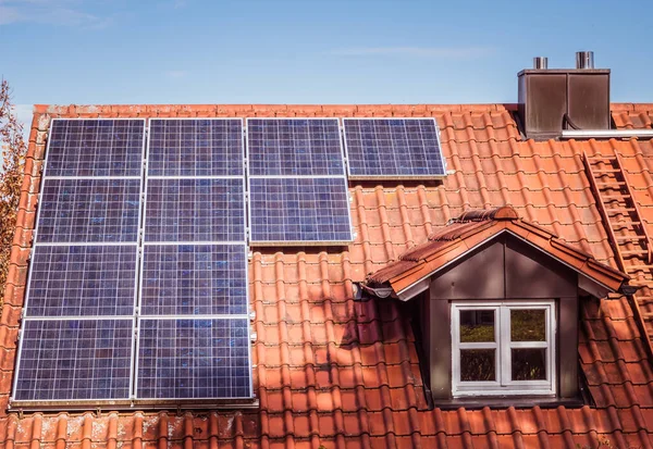 Panel Energía Solar Hogar — Foto de Stock