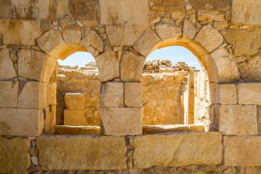 Antik Nabataean kasaba Shivta kalıntıları