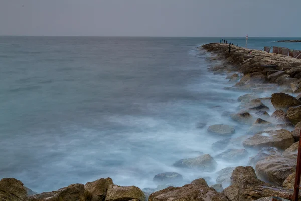 Seascape, Mediterranean sea in winter evening. Tel Aviv — Stock Photo, Image