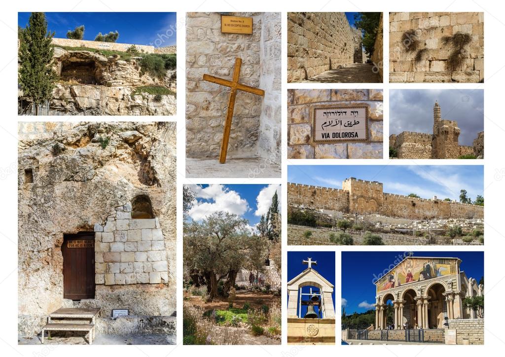 Landmarks of Jerusalem - photo collage