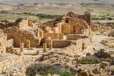 Antik Nabataean kasaba Shivta kalıntıları