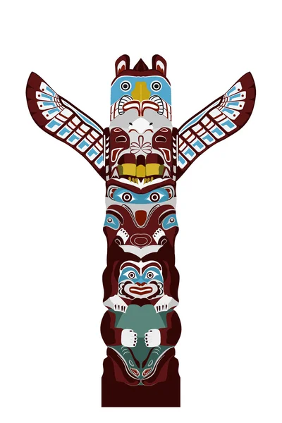 Hint ritüel totem, hayvan figürleriyle heykel