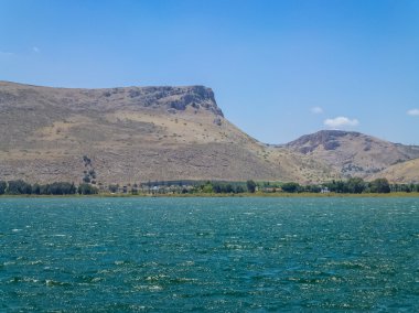 The Mount Arbel and Mount Nitai, Sea of Galilee in Lower Galilee, Israel clipart