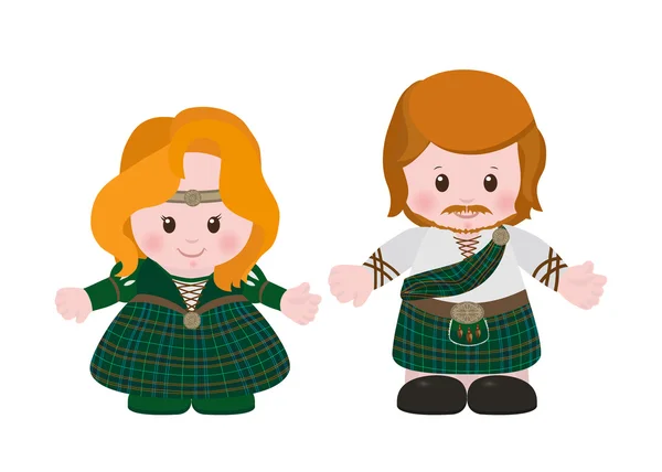 Écossais en tartan robe nationale — Image vectorielle