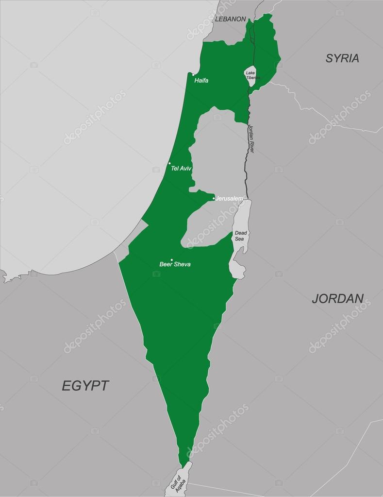 Mapa político de Israel vector, gráfico vectorial © alefbet imagen