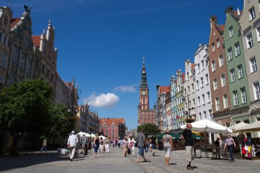 Gdansk, Polonya eski kent Caddesi