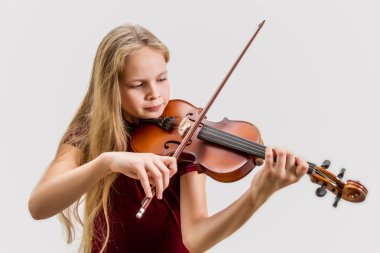 Blonde girl with violin