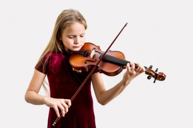Blonde girl with violin
