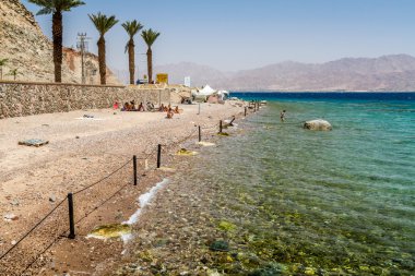 Beach of Eilat city, Red Sea, Israel clipart