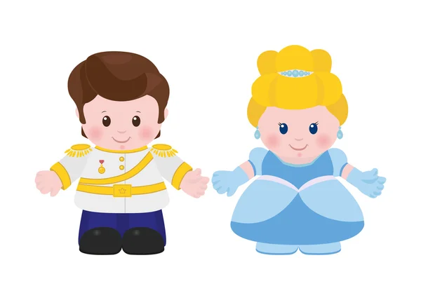 Prince and Princess, cartoon style — Stock Vector