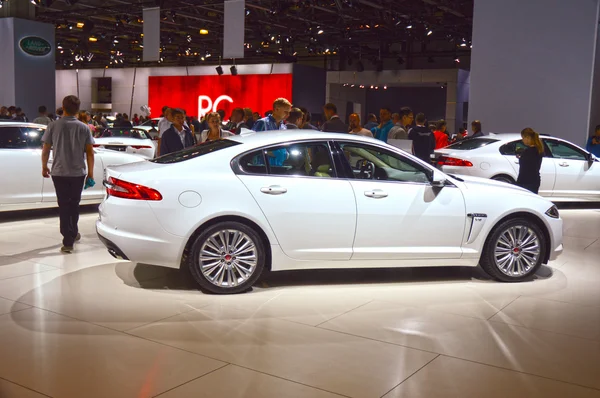 White Jaguar Moscow International Automobile Salon Luxury — Stock Photo, Image