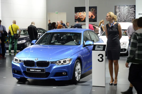 BMW third series Moscow International Automobile Salon Dark Blue — Stock Photo, Image