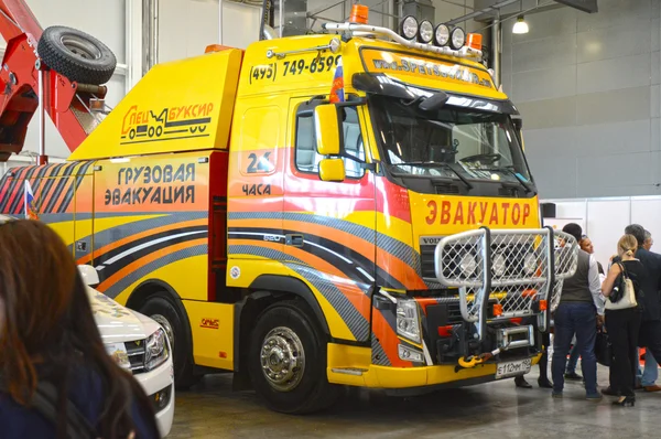 Mezinárodní Výstava Logistiky Moskva Auto Koudel Truck Žlutá Barva Přenos — Stock fotografie