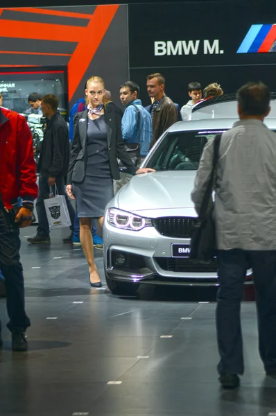 BMW voiture Quatrième série Coupé métallisé Moscou Salon International de l'Automobile Russie — Photo
