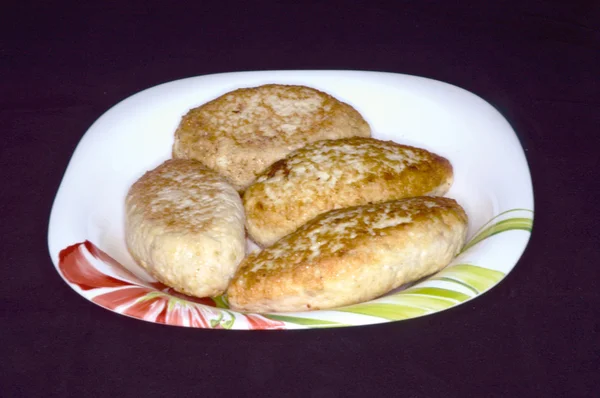 Chicken Cutlet Beautiful Saucer — Stock Photo, Image