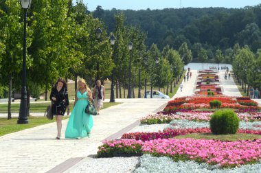 Tsaritsyno. Çiçekli çiçek yatağı. ısı