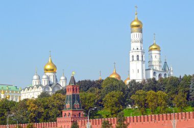 Moskova Kremlin mavi gökyüzü güneş ışığı gün
