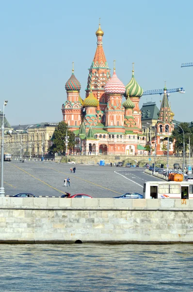 Russia Moscow River The St. Basil's Cathedral The Moscow Kremlin Red Square — Stock Photo, Image