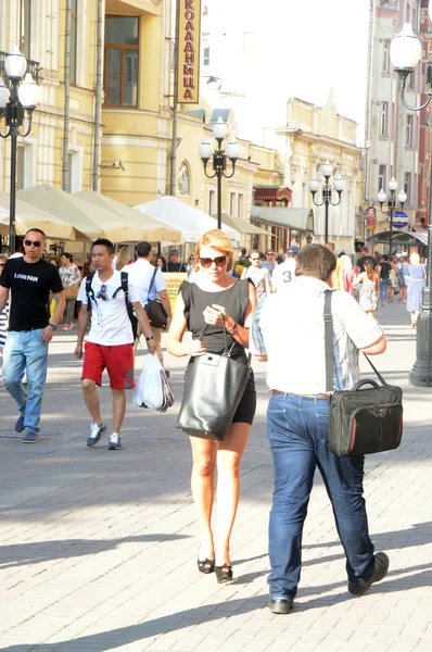 Moscow  Arbat Street  Evening — Stock Photo, Image