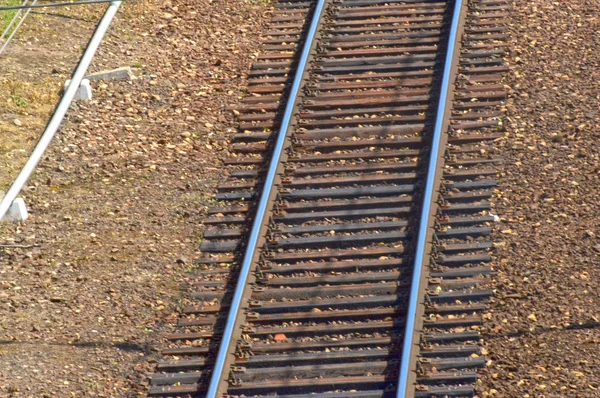 Räls och sliprar järnvägsspåren — Stockfoto