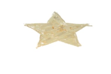 Altın yıldız beyaz arka plan üzerine petrol pastel boyalı