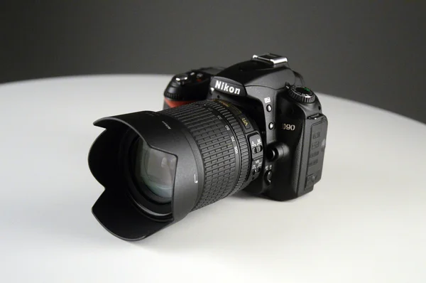 Камеры Nikon D90 Белом Фоне Стоковое Изображение