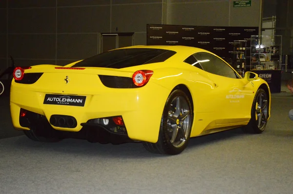 Lamborghini yellow color in the showroom — Stock Photo, Image