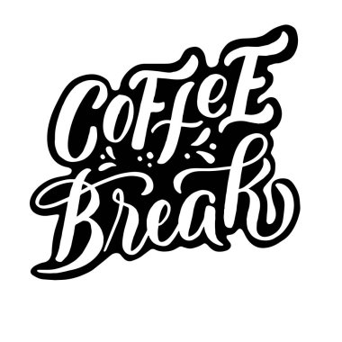 Yazı - kahve molası - siyah harfler