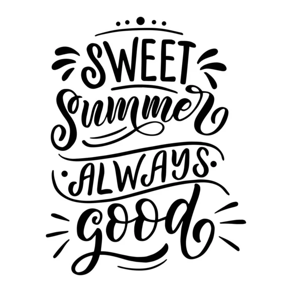 Σύνθεση με γράμματα - γλυκό καλοκαίρι πάντα καλό — Διανυσματικό Αρχείο