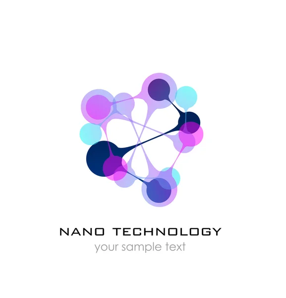 Nano logo - nanoteknoloji. Şablon tasarım logo. Vektör tanıtım.