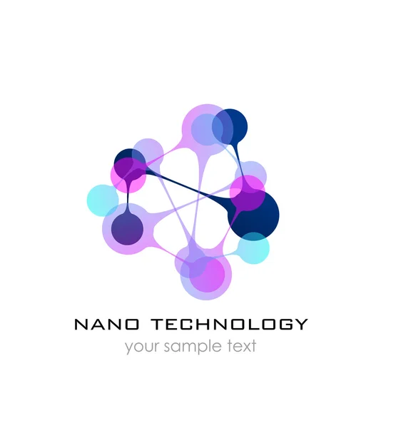 Nano logo - nanoteknoloji. Şablon tasarım logo. Vektör tanıtım.