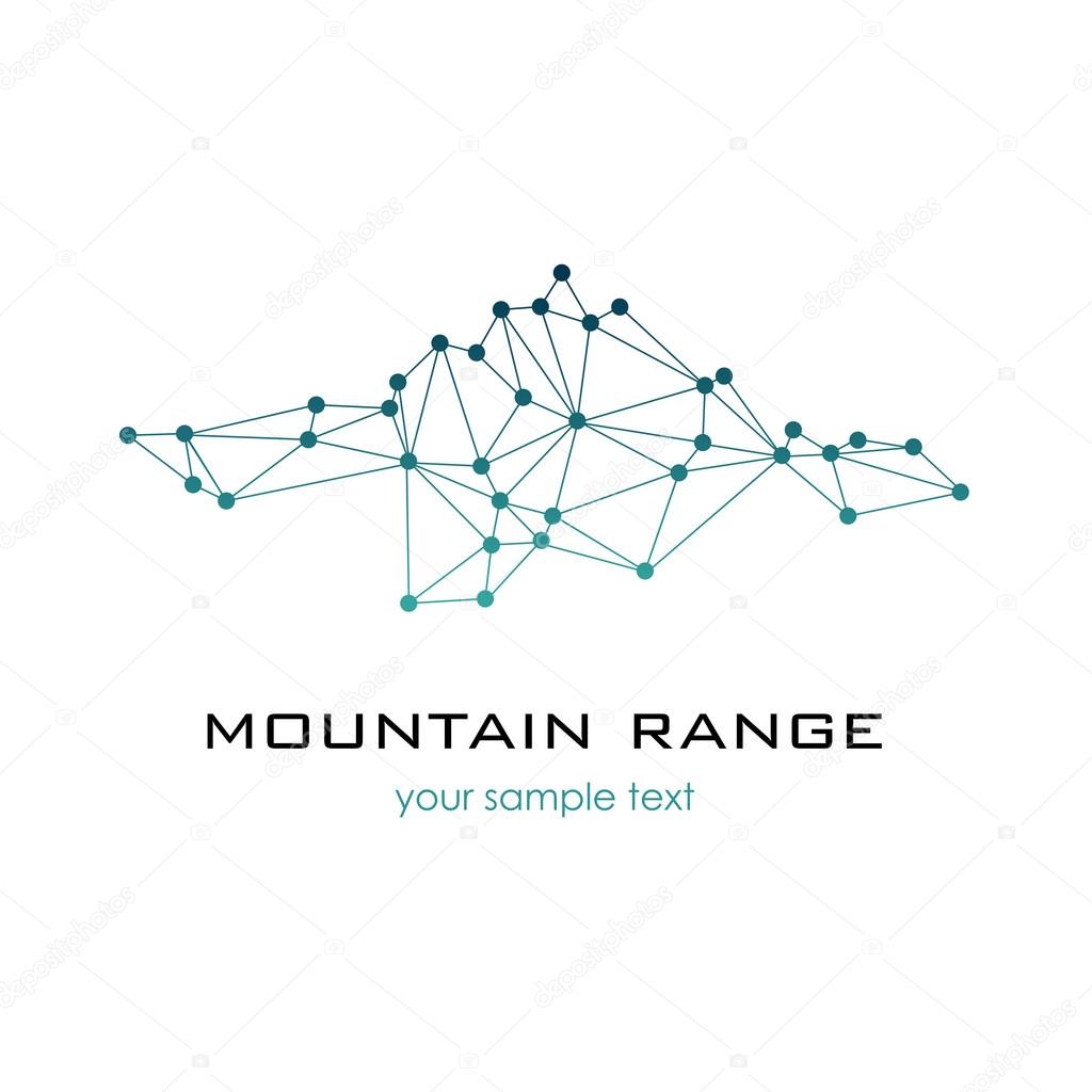 Mountain Range graphic logo. Vector logo template. Design structure concept