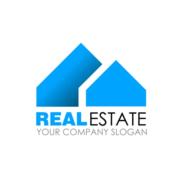 Real estate Logotypdesign. Real Estate business företag. Logotyp för byggnaden. Real estate designkoncept — Stock vektor