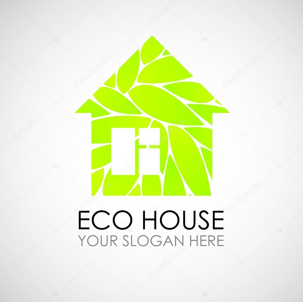 iEco house logoi design Ecological construction iEcoi 