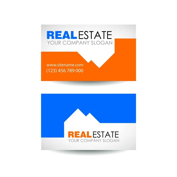 Návrh loga nemovitosti. Realitní a obchodní společnost. Budování logo. Real estate vizitky design — Stockový vektor